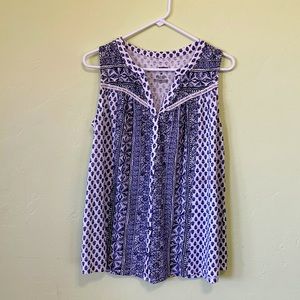 Sonoma Blue and White Sleeveless top